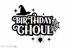Retro Fall Halloween Birthday Ghoul SVG T shirt Design Product Image 1