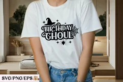 Retro Fall Halloween Birthday Ghoul SVG T shirt Design Product Image 3