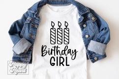 Three Candle SVG - 3rd Birthday Girl SVG - Birthday Girl PNG Product Image 3