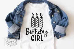 Three Candle SVG - 3rd Birthday Girl SVG - Birthday Girl PNG Product Image 3