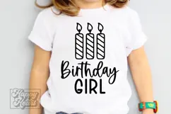 Three Candle SVG - 3rd Birthday Girl SVG - Birthday Girl PNG Product Image 4