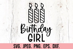 Three Candle SVG - 3rd Birthday Girl SVG - Birthday Girl PNG Product Image 5