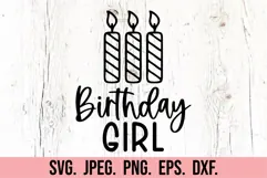 Three Candle SVG - 3rd Birthday Girl SVG - Birthday Girl PNG Product Image 5