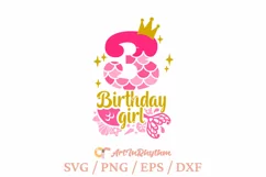 My 3rd Birthday, Birthday Mermaid Svg Product Image 1