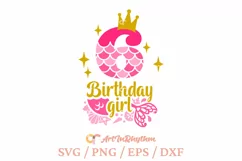 My 6th Birthday, Birthday Mermaid Svg Product Image 1