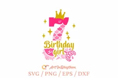 My 7th Birthday, Birthday Mermaid Svg Product Image 1