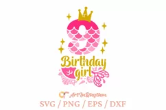 My 9th Birthday, Birthday Mermaid Svg Product Image 1