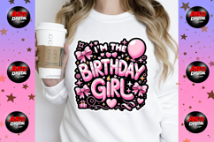 I&#039;m the Birthday Girl Clipart PNG, Happy Birthday Png bundle Product Image 5