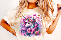 Rainbow Unicorn PNG Sublimation, Kids PNG, Birthday Girl PNG Product Image 2