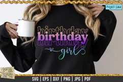 Birthday Girl is a professional design that is perfect for all major cutting machines e.g Cricut, Silhouette, SCAL etc.  The designs are available in printable format as well to be used for sublimation, DTG printing, screen printing etc.