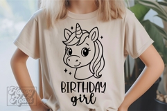 Birthday Girl Unicorn SVG - Birthday Unicorn Shirt PNG Product Image 3