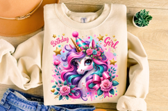 Cute Unicorn PNG Sublimation, Kids PNG, Birthday Girl PNG Product Image 3