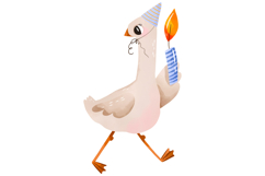 Watercolor Geese Clipart Set, Cute Goose &amp; Stars Product Image 2