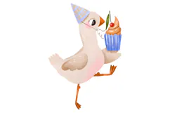 Watercolor Geese Clipart , Cute Goose & Stars Product Image 3