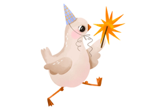 Watercolor Geese Clipart Set, Cute Goose &amp; Stars Product Image 6