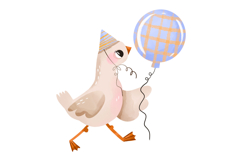 Watercolor Geese Clipart Set, Cute Goose &amp; Stars Product Image 7