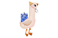 Watercolor Geese Clipart Set, Cute Goose &amp; Stars Product Image 8