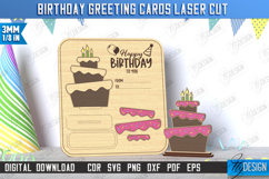 Birthday Card Laser Cut | Greeting Card | Pop Up Wood Card Product Image 1