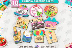 Birthday Greeting Cards Laser Cut Bundle|Happy Birthday SVG Product Image 1