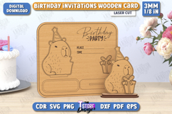 Birthday Invitation Laser Cut | Birthday Party | Capybara Product Image 1