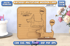 Birthday Invitations Wooden Cards Laser Cut, Pop Up Card SVG Product Image 12