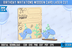 Birthday Invitations Laser Cut | Birthday Party | Whale Product Image 1