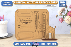 Birthday Invitation Laser Cut | Birthday Party | Giraffe Product Image 1