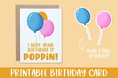 Hope Your Birthday is Poppin, Cute Kid Card & Stickers Product Image 1