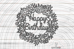 Happy Birthday Wreath SVG DXF Product Image 1