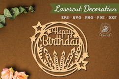 Birthday Laser Cut Decoration SVG Product Image 1