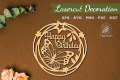 Birthday Laser Cut Decoration SVG Product Image 1