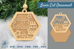 Birthday Laser Cut Ornament SVG 1 Product Image 1