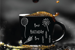 White Birthday Party | Hand drawn Cakes, Candles, Balloons Product Image 10