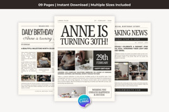 Birthday Newspaper Canva Editable Template Product Image 2