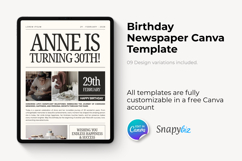 Birthday Newspaper Canva Editable Template Product Image 6