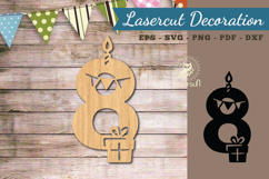 Birthday Number Eight Lasercut Decoration SVG Product Image 1