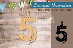 Birthday Number Five Lasercut Decoration SVG Product Image 1