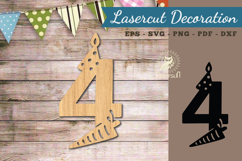 Birthday Number Four Lasercut Decoration SVG Product Image 1