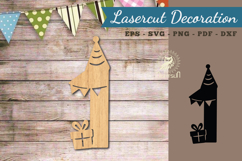 Birthday Number One Lasercut Decoration SVG Product Image 1