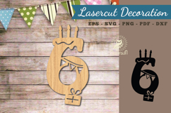 Birthday Number Six Lasercut Decoration SVG Product Image 1