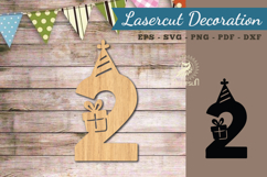 Birthday Number Two Lasercut Decoration SVG Product Image 1
