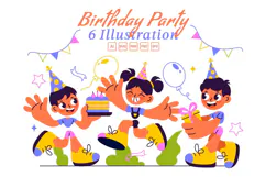 6 Birthday Party Vector Illustration Product Image 1