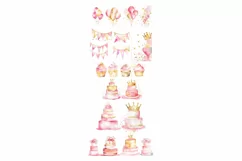 Baby Girl Nursery Watercolor Clipart Product Image 8