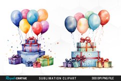 Watercolor Birthday Party Cake Clipart Bundle Product Image 2
