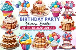 Watercolor Clipart,Digital Download,Commercial Use,Clipart Bundle,Clip Art Set,Png Bundle,Clipart Graphics,Watercolor Bundle,Colorful Clipart,Birthday Clipart,Birthday Cake Png