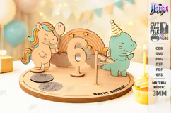 Birthday Plate Laser Cut|Kids Birthday|Party Accessories SVG Product Image 1
