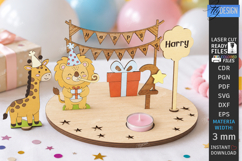 3D Birthday Countdown Plate Laser Cut | Kids Laser | Safari Product Image 1