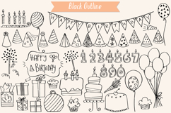 Birthday Party | Hand drawn Cakes, Candles, Balloons, Banner Product Image 2