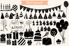 Birthday Party | Hand drawn Cakes, Candles, Balloons, Banner Product Image 6