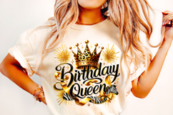 Birthday Queen Png, Glitter Png, Birthday Girl PNG, Crown Product Image 1